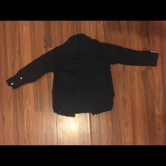 H&M LOGG Boy Navy Button Down Uniform Shirt - Picture 2 of 3